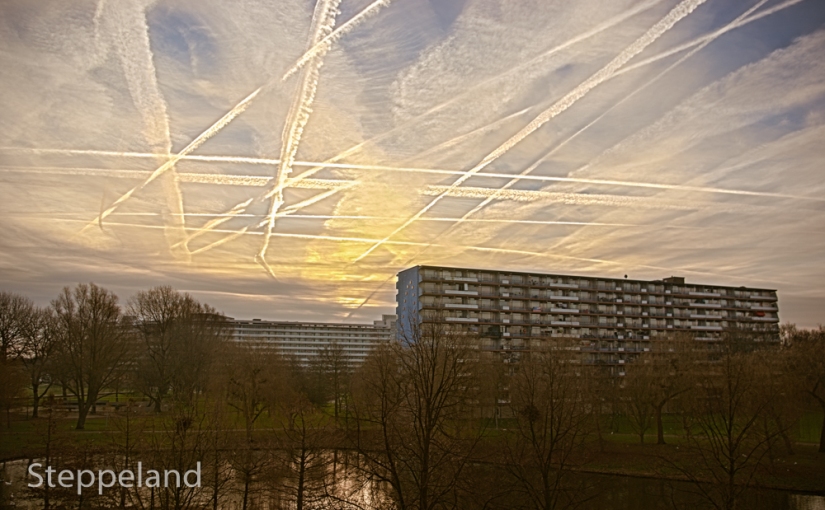 Chessboard sky over the Bijlmer